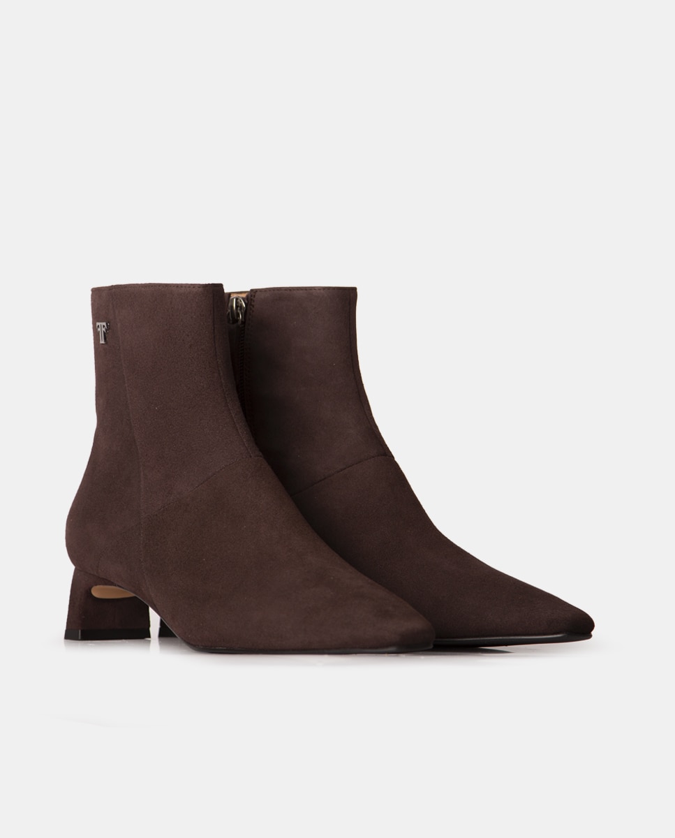 Botines de mujer de napa con cierre de cremallera interior - Farrutx - Marrón Marrón-3