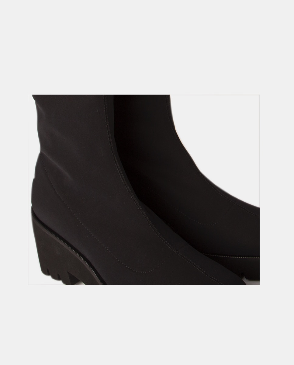 Botas elásticas de mujer de tejido tecnológico con suela estilo chunky - Farrutx - Negro Negro-4