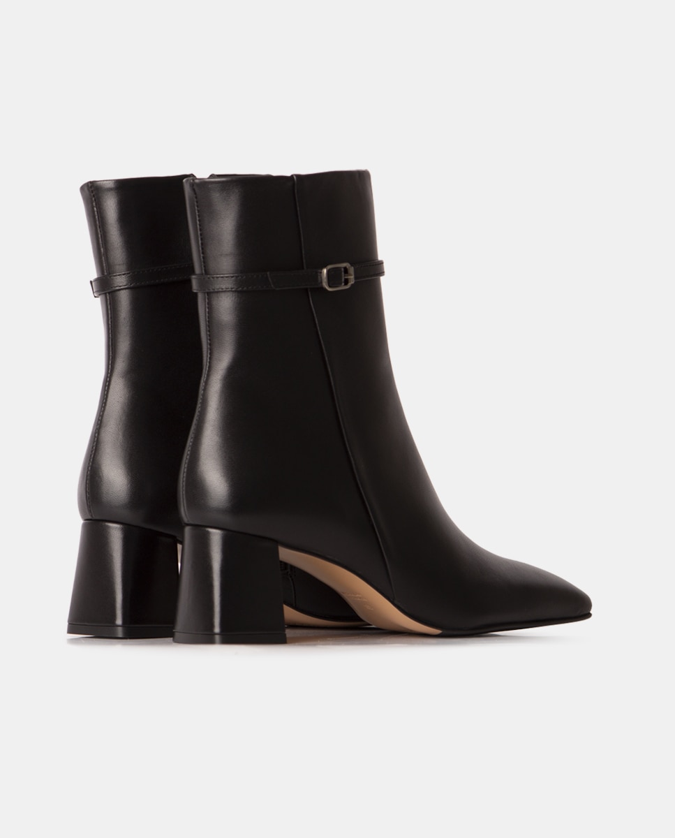 Botines de mujer de napa con puntera cuadrada - Farrutx - Negro Negro-2