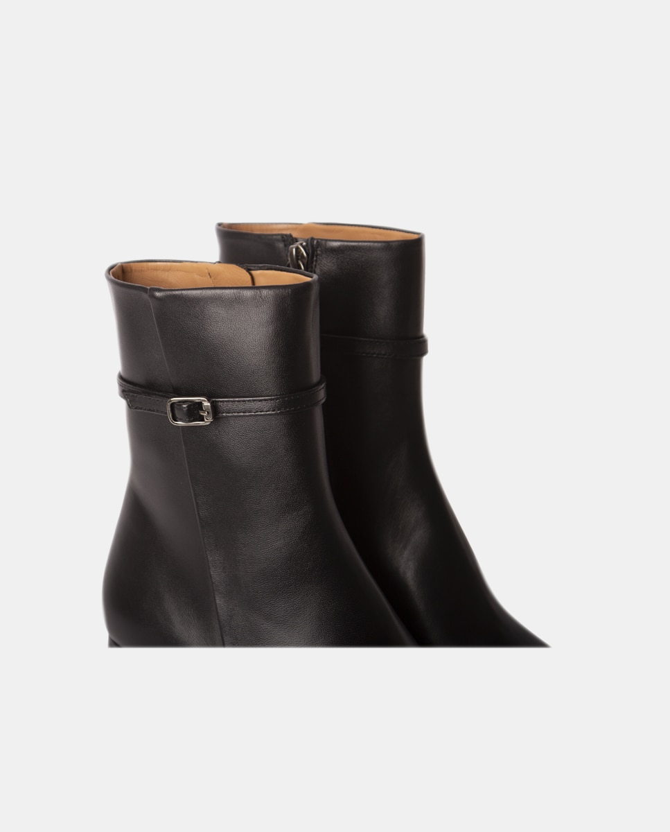 Botines de mujer de napa con puntera cuadrada - Farrutx - Negro Negro-4