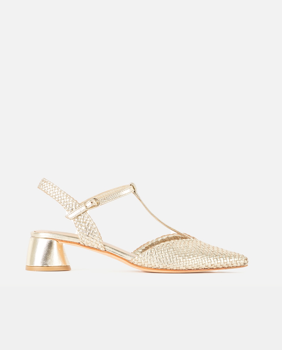 Zapatos de salón de mujer confeccionados en napa trenzada - Farrutx - Platino Platino-1