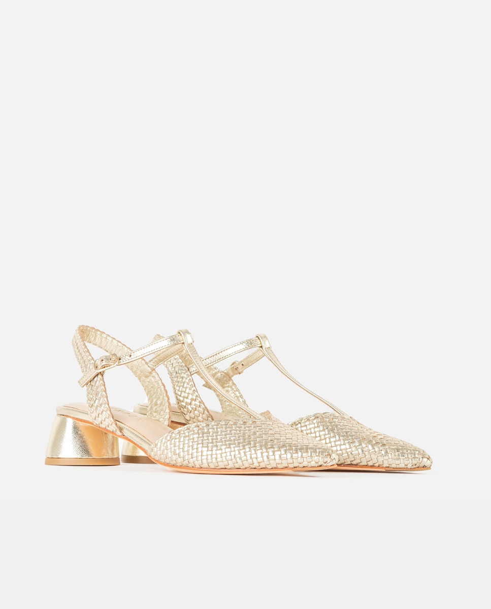 Zapatos de salón de mujer confeccionados en napa trenzada - Farrutx - Platino Platino-3