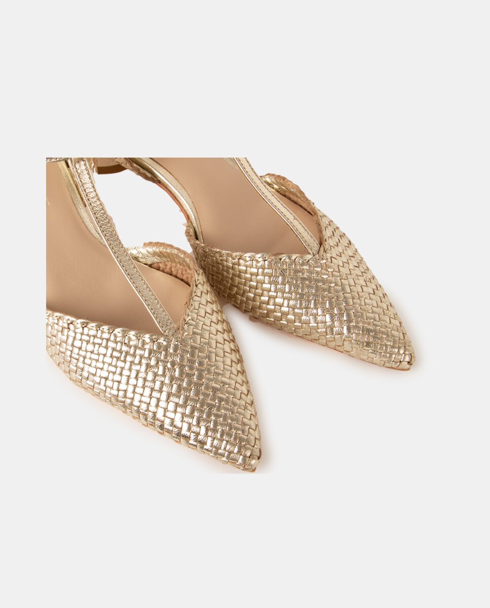 Zapatos de salón de mujer confeccionados en napa trenzada - Farrutx - Platino Platino-2