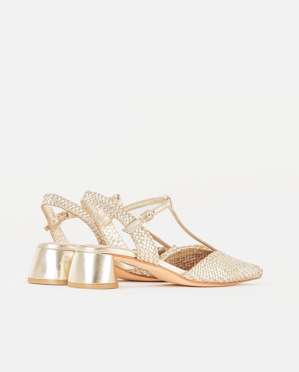 Zapatos de salón de mujer confeccionados en napa trenzada - Farrutx - Platino Platino-4
