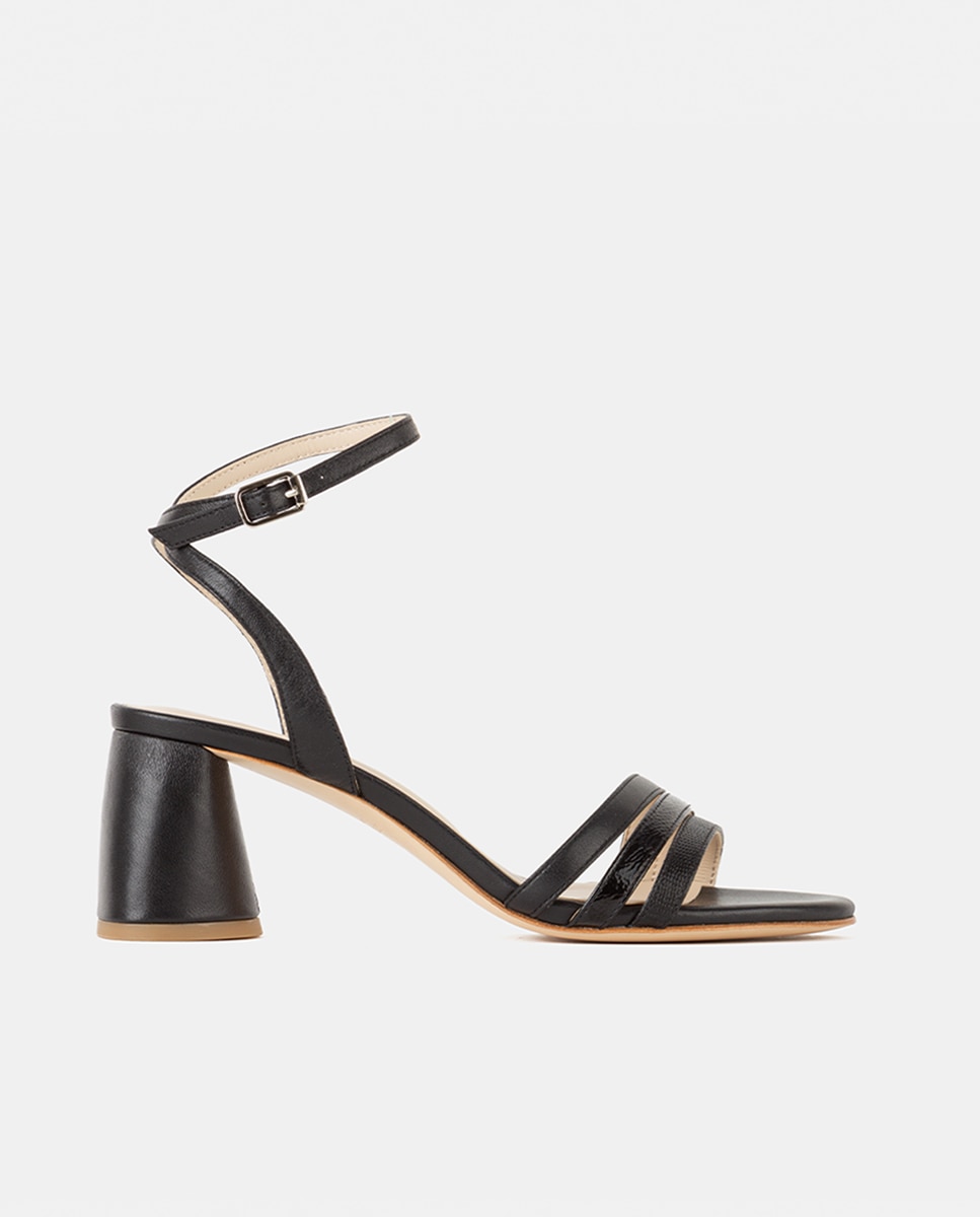 Sandalia de mujer confeccionada en napa - Farrutx - Negro Negro-1