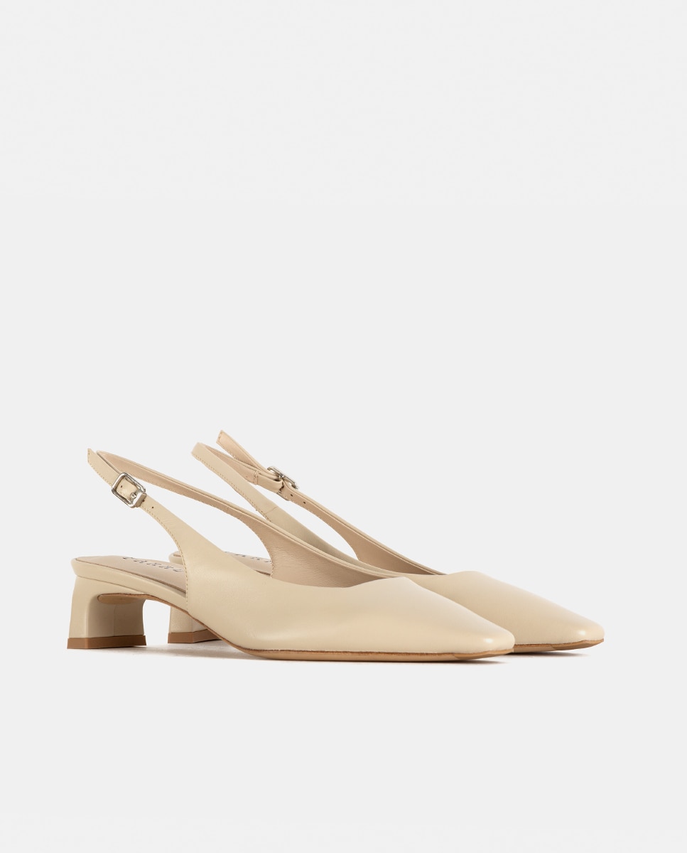 Zapatos de salón de mujer elaborados en napa - Farrutx - Beige Beige-3