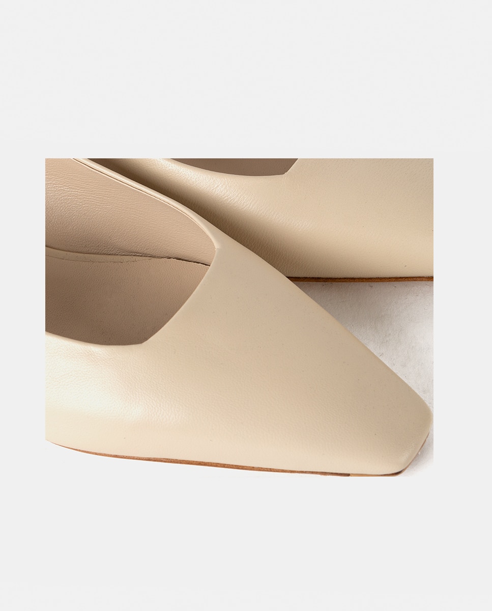 Zapatos de salón de mujer elaborados en napa - Farrutx - Beige Beige-2