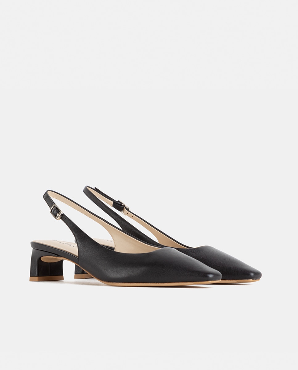 Zapatos de salón de mujer elaborados en napa - Farrutx - Negro Negro-3