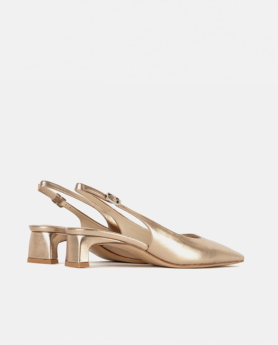 Zapatos de salón de mujer elaborados en napa metalizada - Farrutx - Caldero Caldero-4