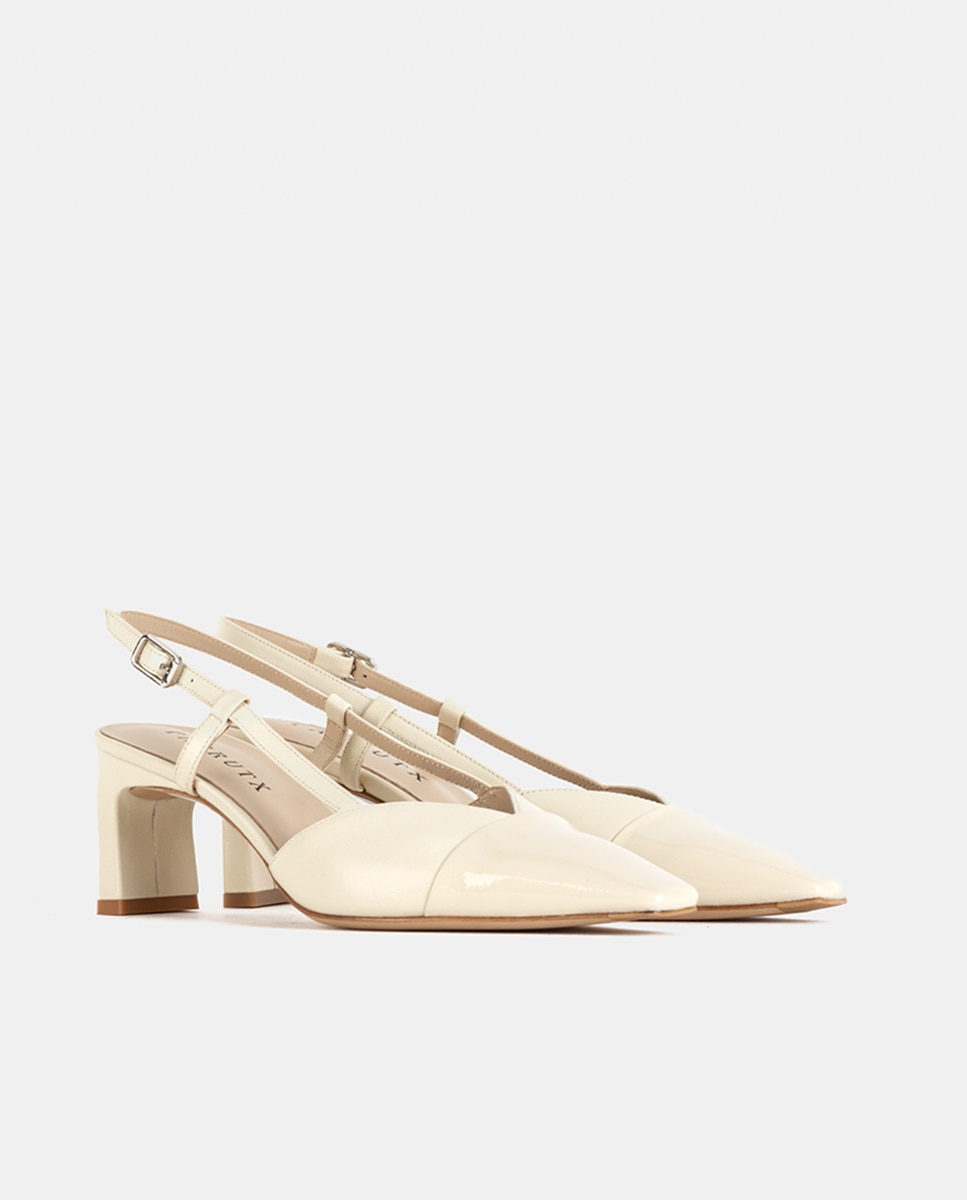 Zapatos de salón de mujer confeccionados en charol - Farrutx - Beige Beige-3