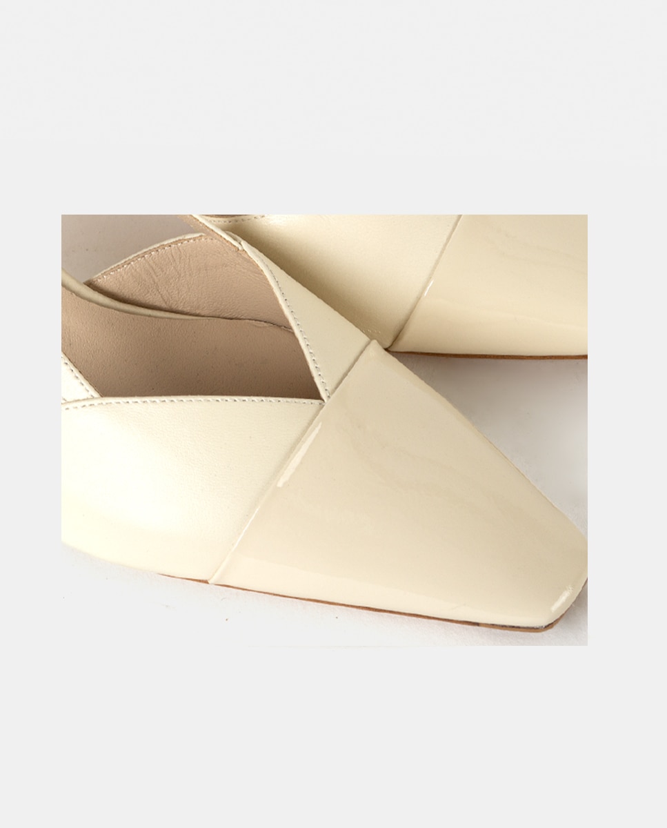 Zapatos de salón de mujer confeccionados en charol - Farrutx - Beige Beige-2