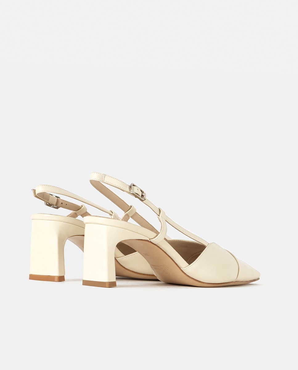 Zapatos de salón de mujer confeccionados en charol - Farrutx - Beige Beige-4