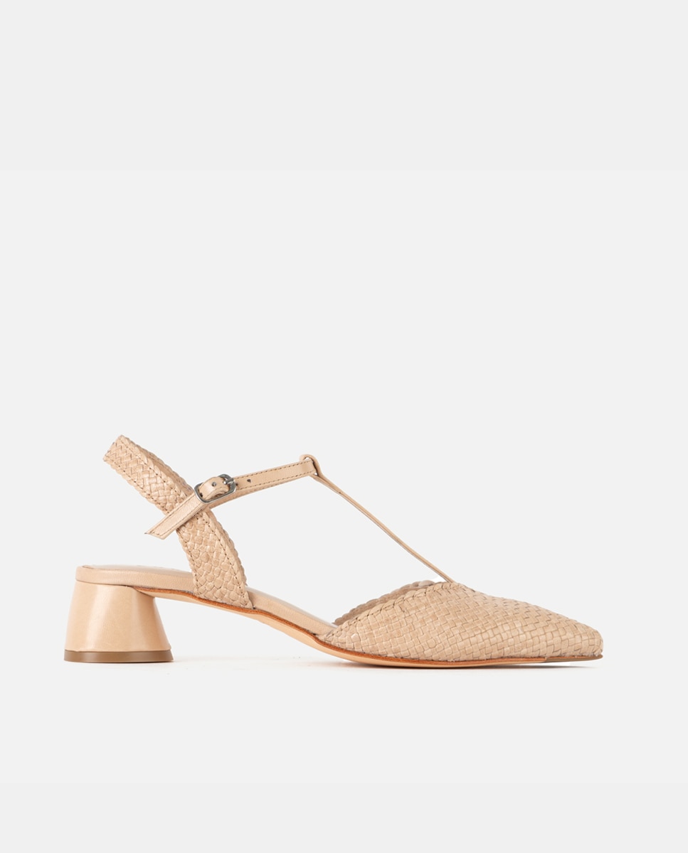 Zapatos de salón de mujer confeccionados en napa trenzada - Farrutx - Crudo Crudo-1
