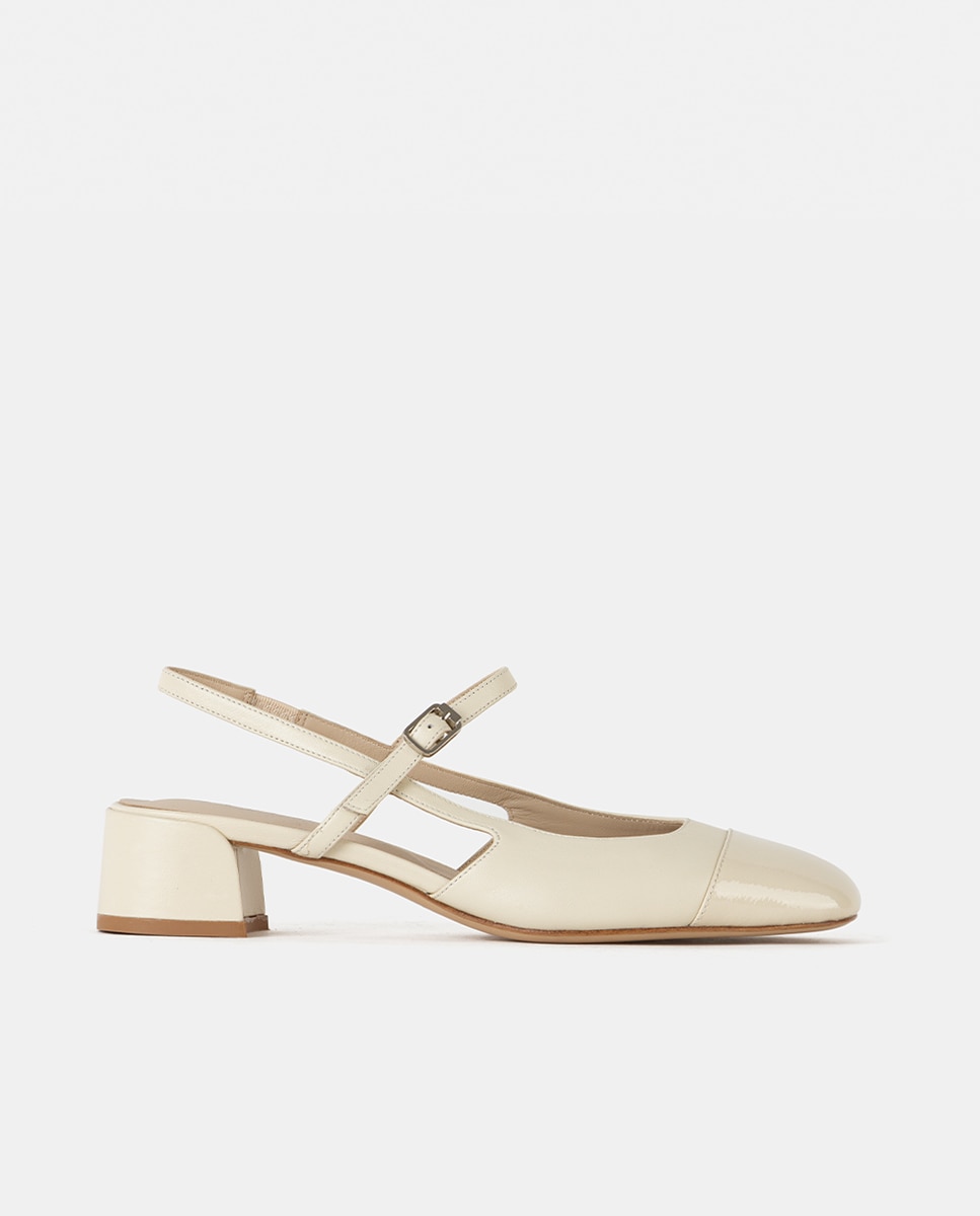 Imagen 0 de Zapatos de salón de mujer confeccionados en charol Beige