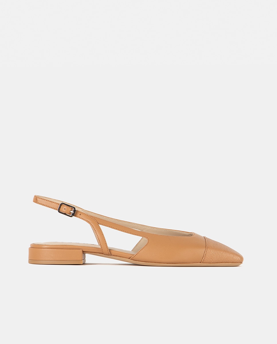Farrutx - Zapatos de salón de mujer confeccionados en piel grabada efecto lagarto.