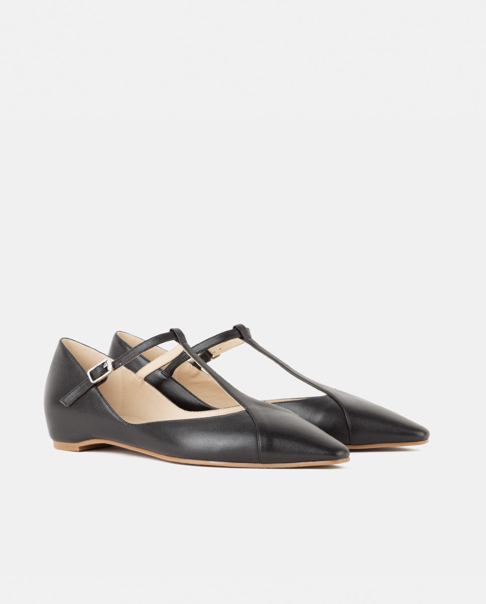 Zapatos de salón de mujer confeccionados en napa - Farrutx - Negro Negro-3