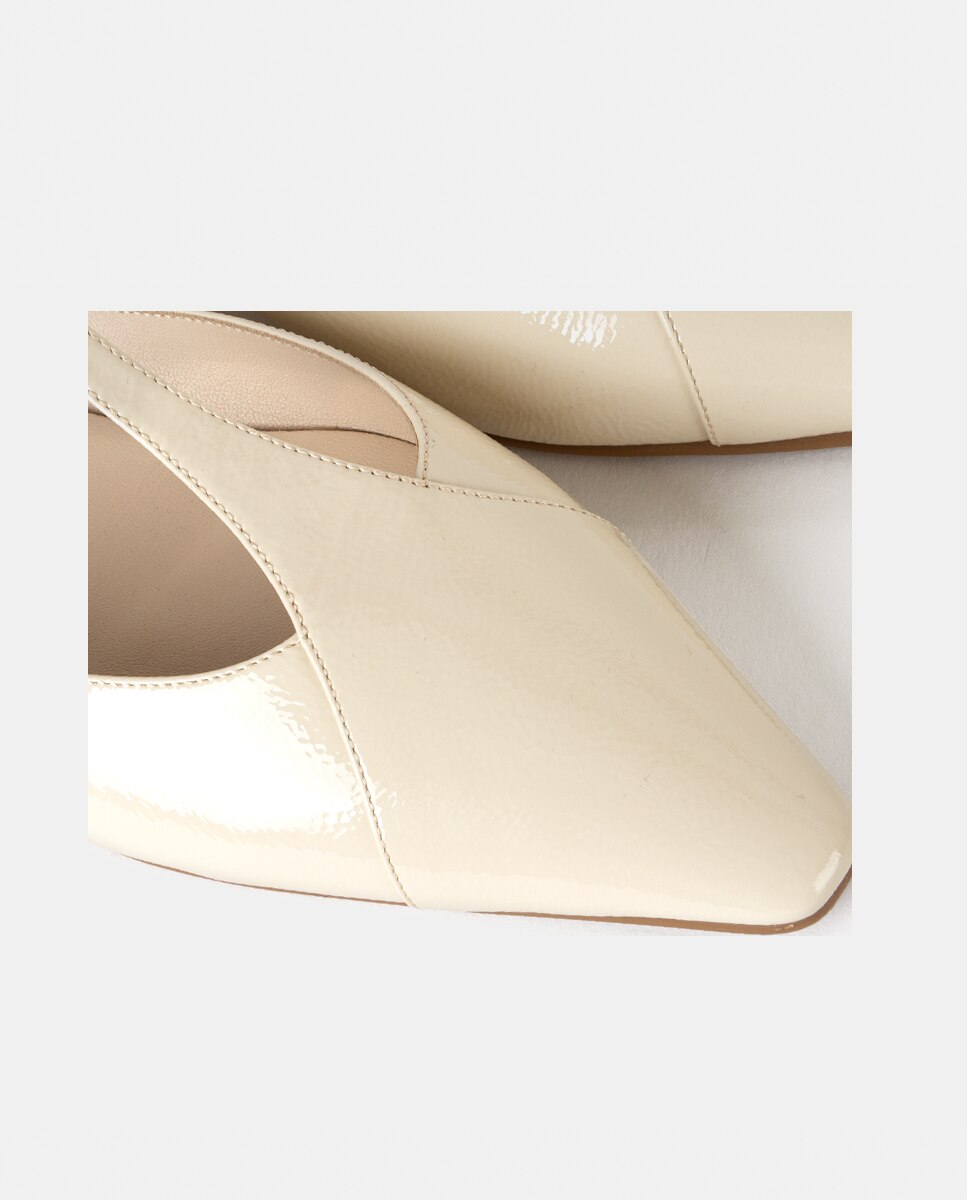 Zapatos de salón de mujer confeccionados en charol - Farrutx - Beige Beige-2