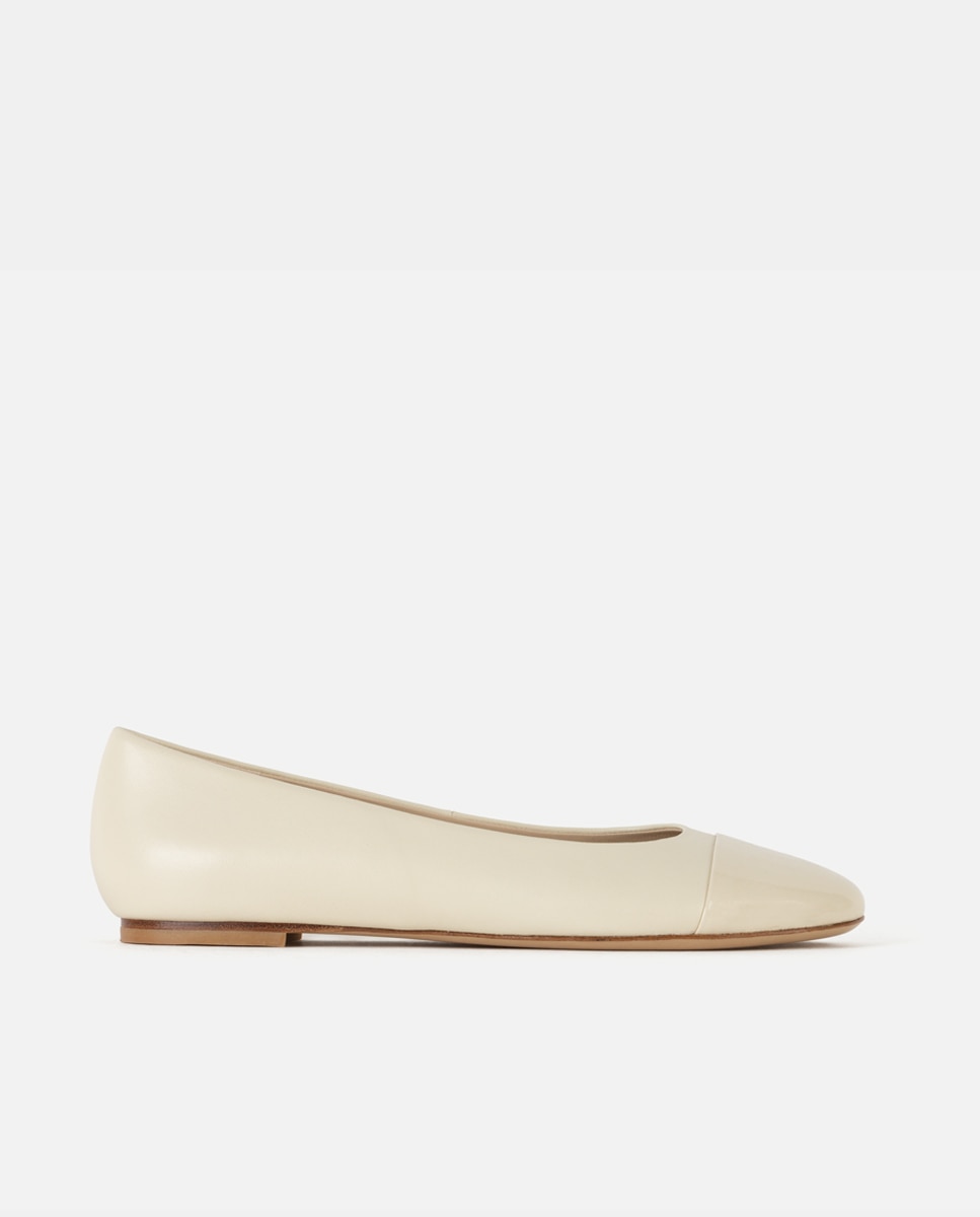 Bailarinas de punta redonda confeccionada en napa - Farrutx - Beige Beige-1