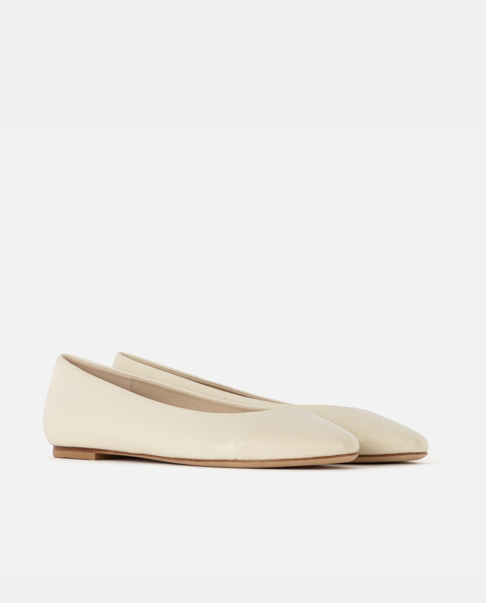 Bailarinas de punta redonda confeccionada en napa - Farrutx - Beige Beige-3