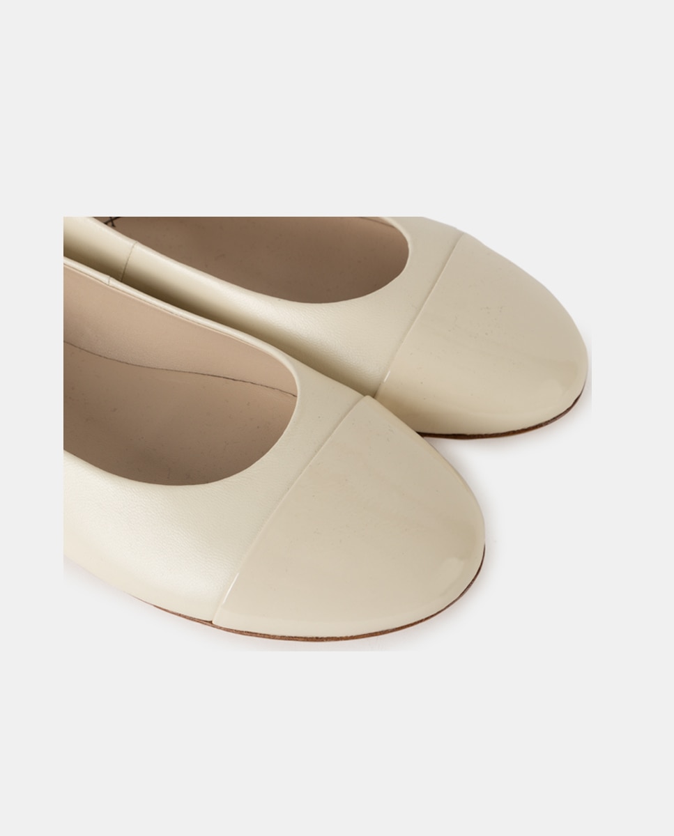 Bailarinas de punta redonda confeccionada en napa - Farrutx - Beige Beige-2