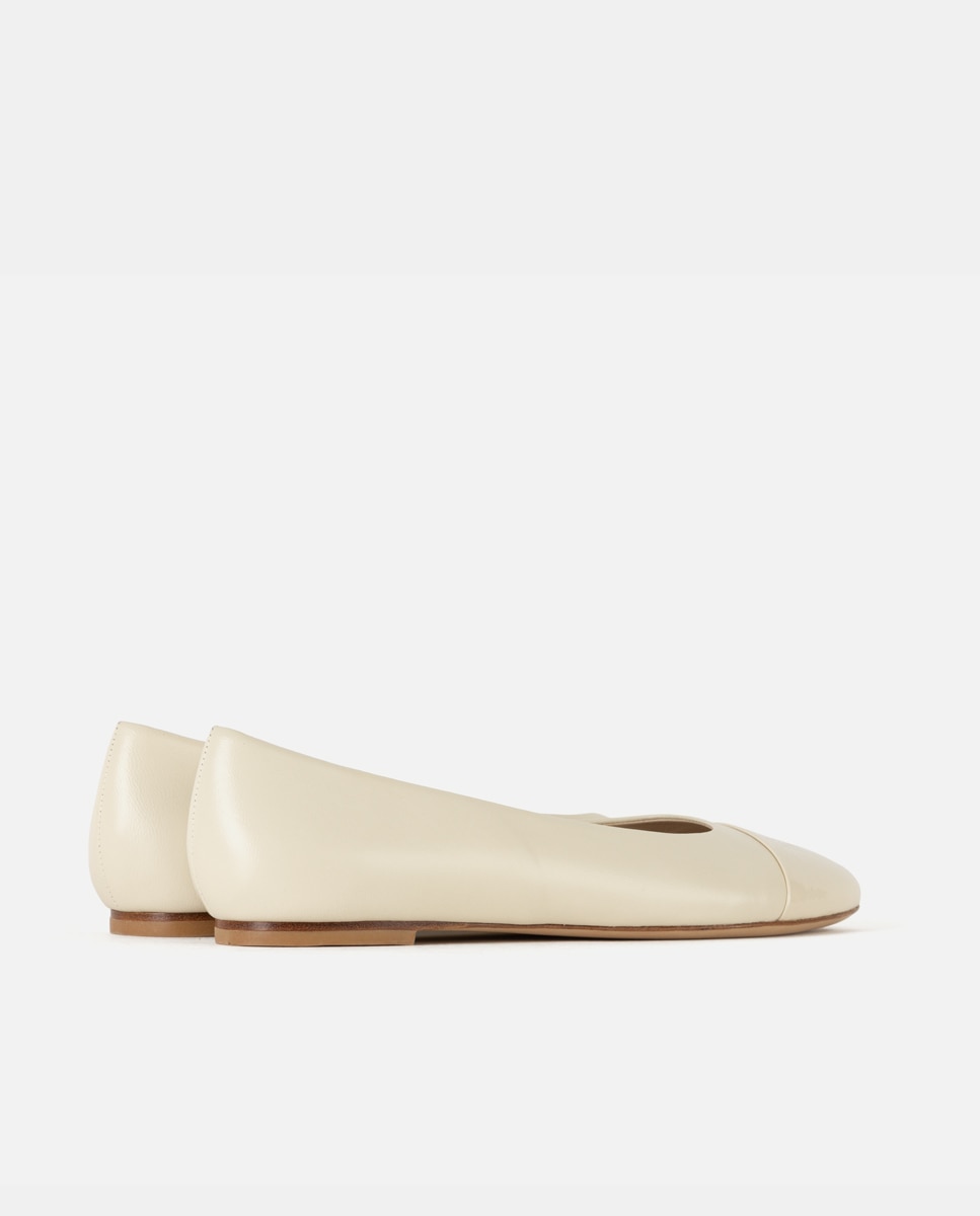 Bailarinas de punta redonda confeccionada en napa - Farrutx - Beige Beige-4