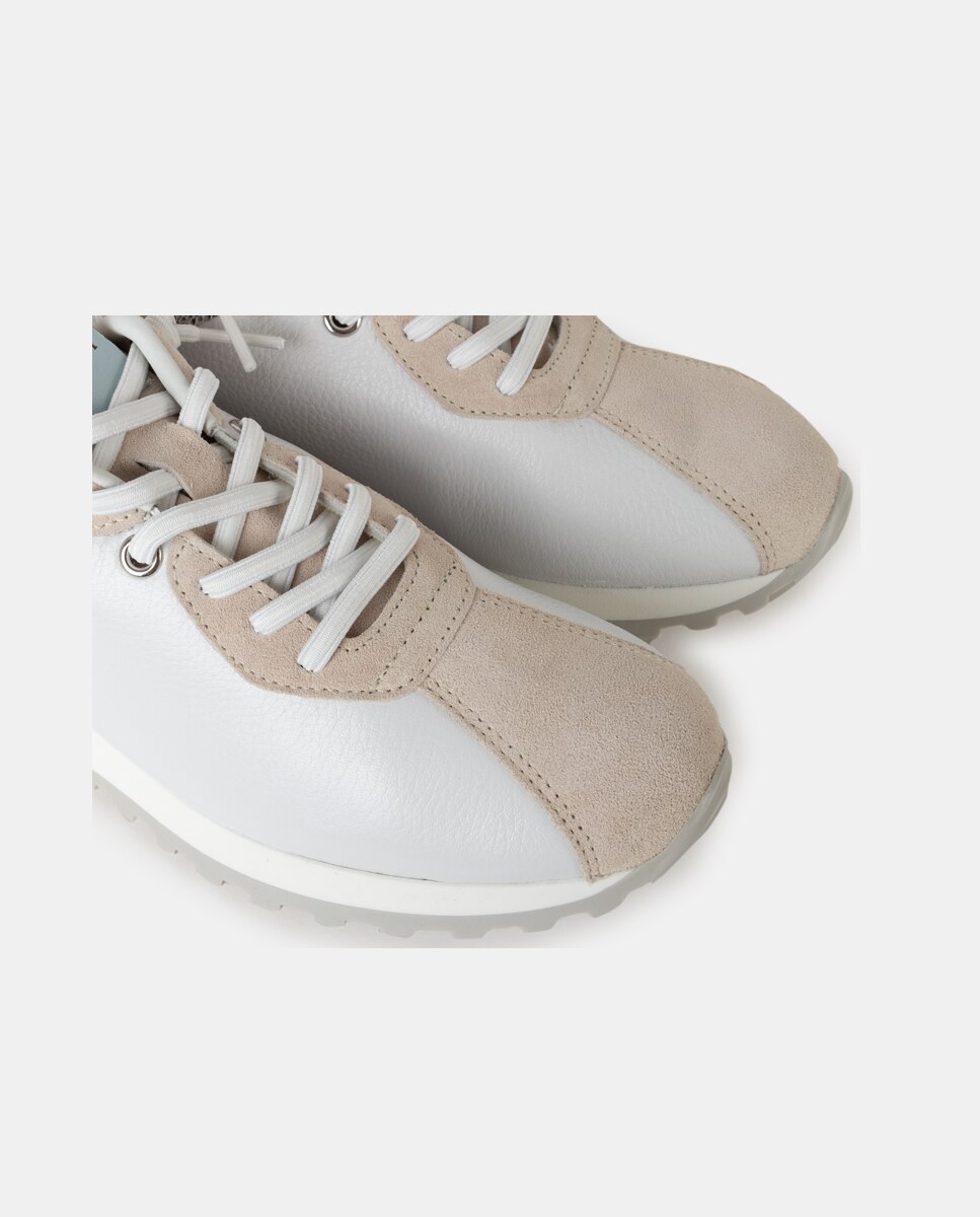 Zapatillas deportivas de mujer confeccionadas en piel con piezas de velour - Farrutx - Multicolor Multicolor-2