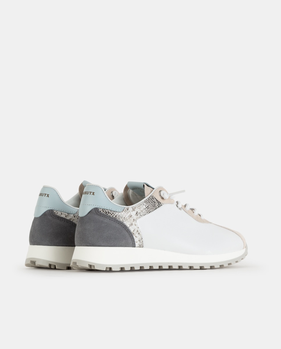 Zapatillas deportivas de mujer confeccionadas en piel con piezas de velour - Farrutx - Multicolor Multicolor-4
