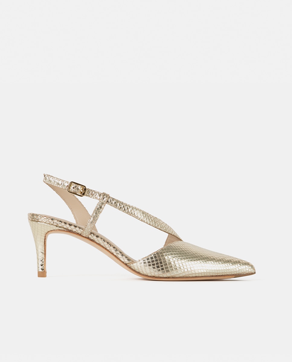 Zapatos de salón de mujer confeccionados en piel - Farrutx - Platino Platino-1