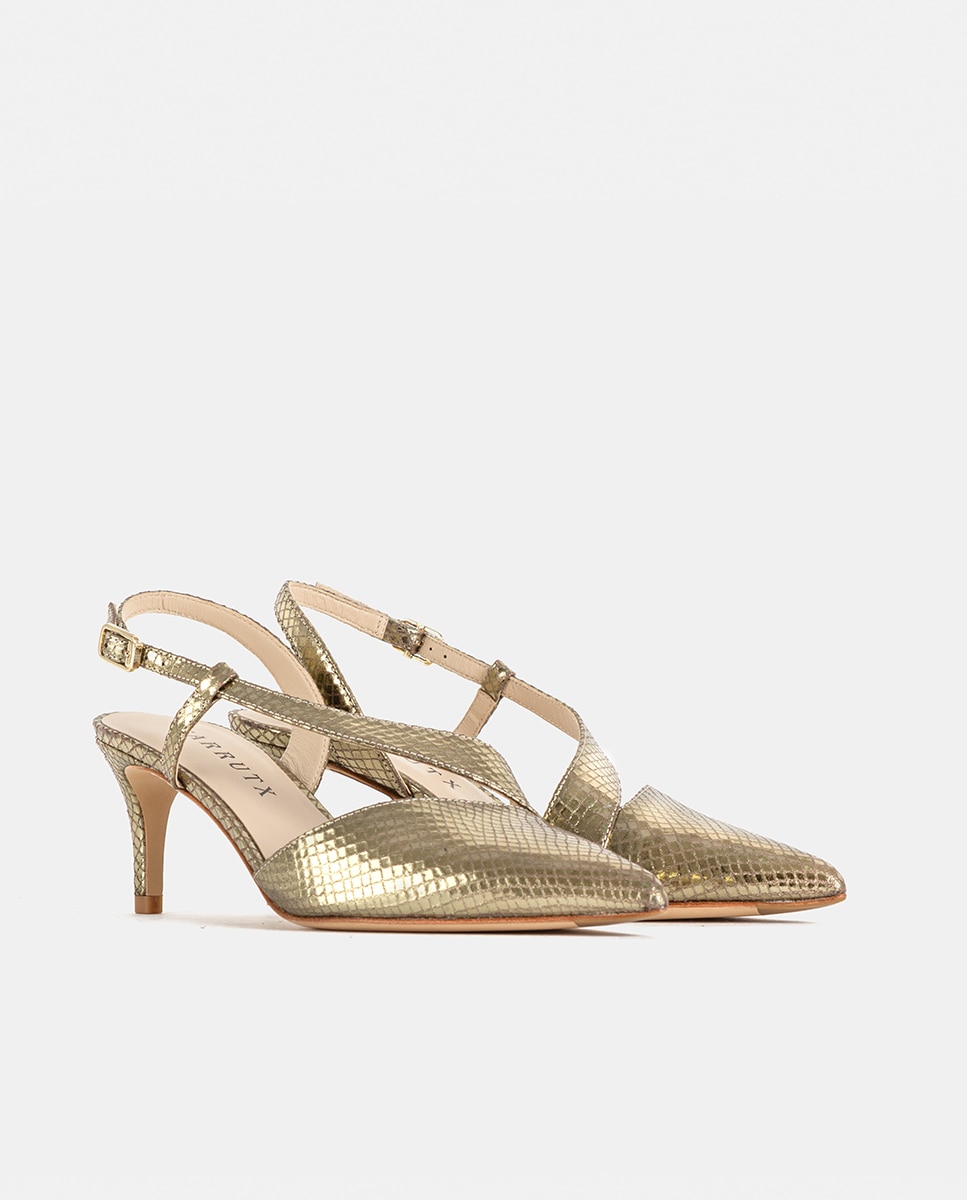 Zapatos de salón de mujer confeccionados en piel - Farrutx - Platino Platino-3