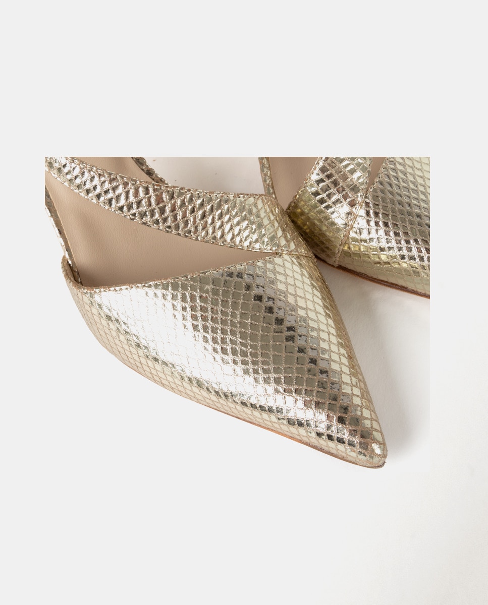 Zapatos de salón de mujer confeccionados en piel - Farrutx - Platino Platino-2