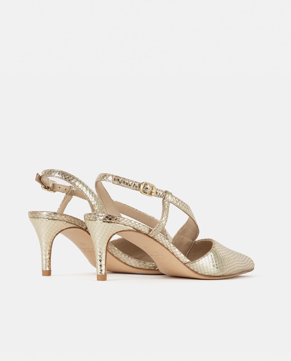 Zapatos de salón de mujer confeccionados en piel - Farrutx - Platino Platino-4