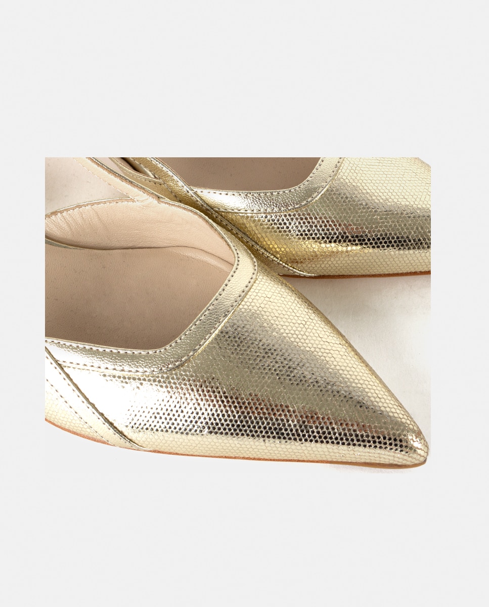 Zapatos de salón de mujer confeccionados en piel - Farrutx - Platino Platino-2