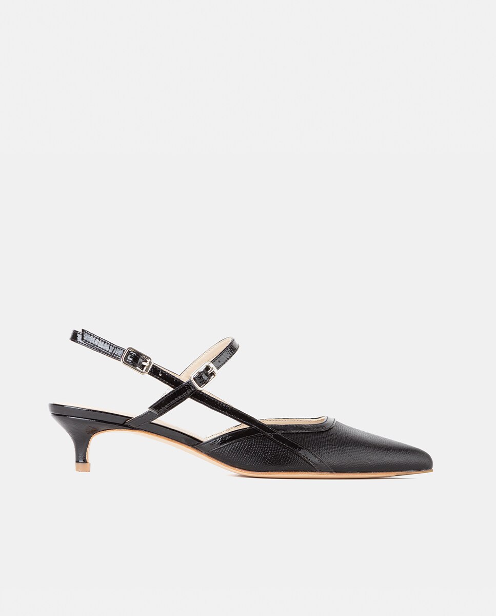Zapatos de salón de mujer confeccionados en piel - Farrutx - Negro Negro-1
