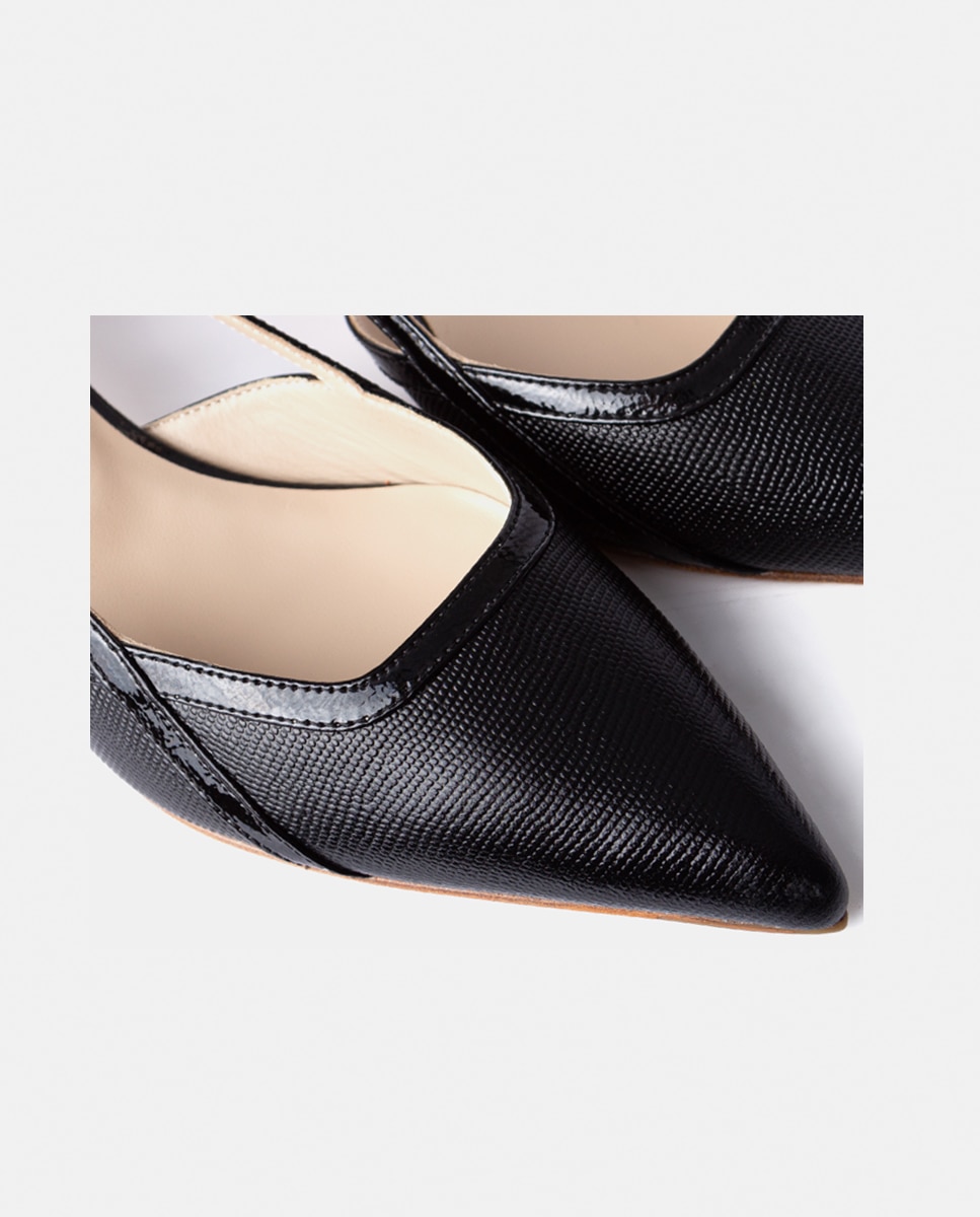 Zapatos de salón de mujer confeccionados en piel - Farrutx - Negro Negro-2