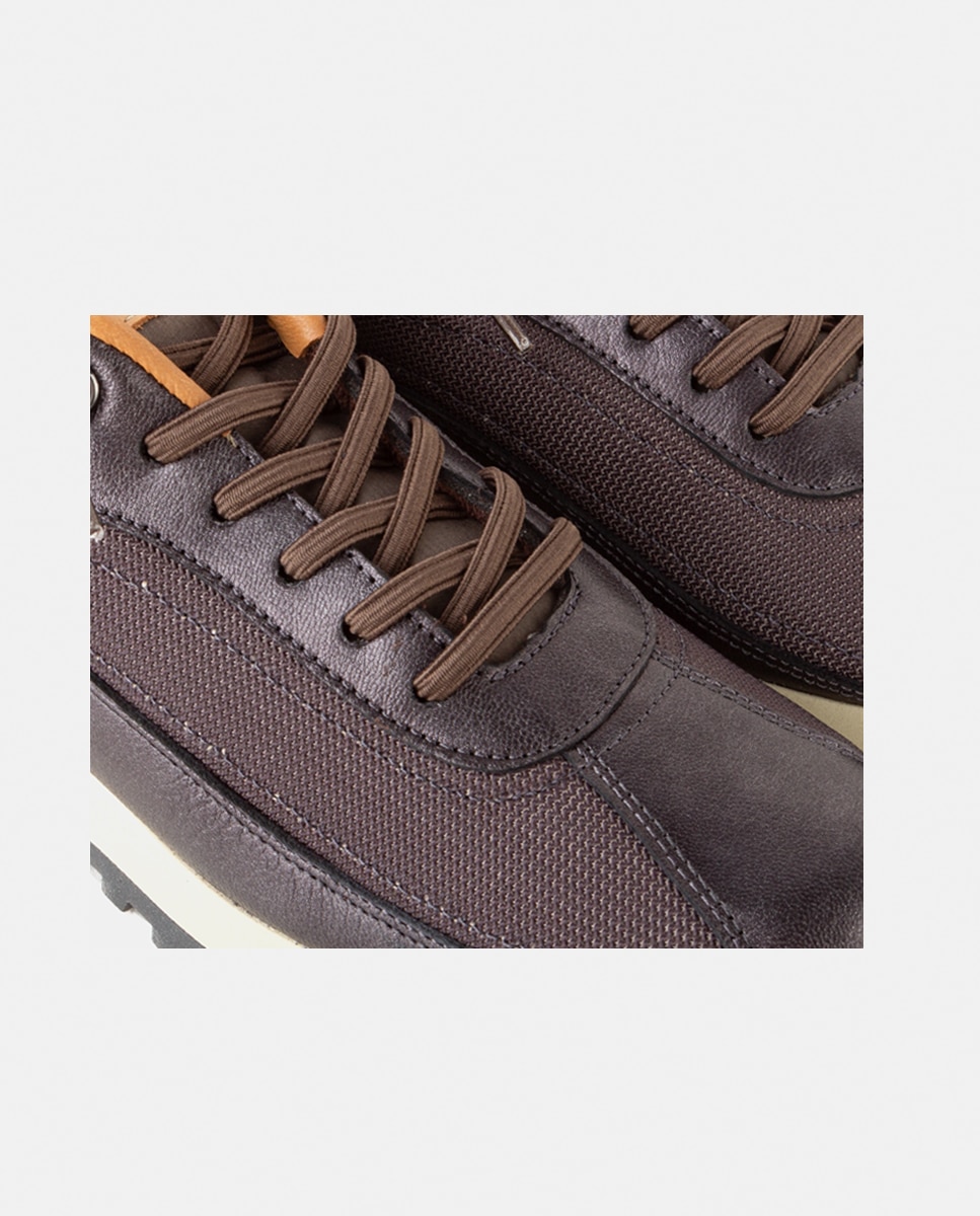 Zapatillas deportivas de mujer elaboradas en rejilla con piezas de napa metalizada y velour - Farrutx - Gris plomo Gris plomo-2