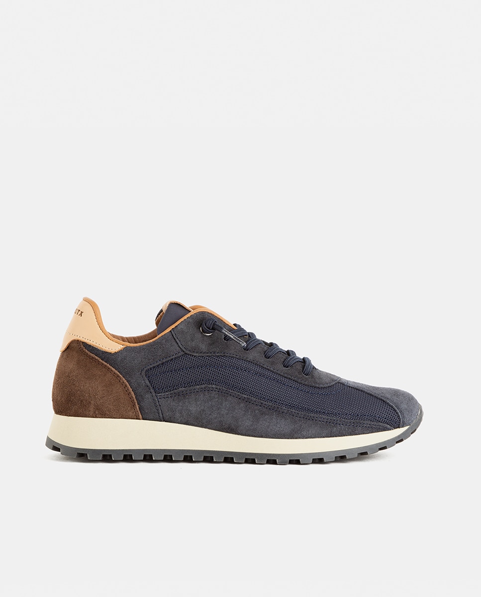 Zapatillas deportivas de mujer elaboradas en rejilla con piezas de velour y piel lisa - Farrutx - Marino Marino-1