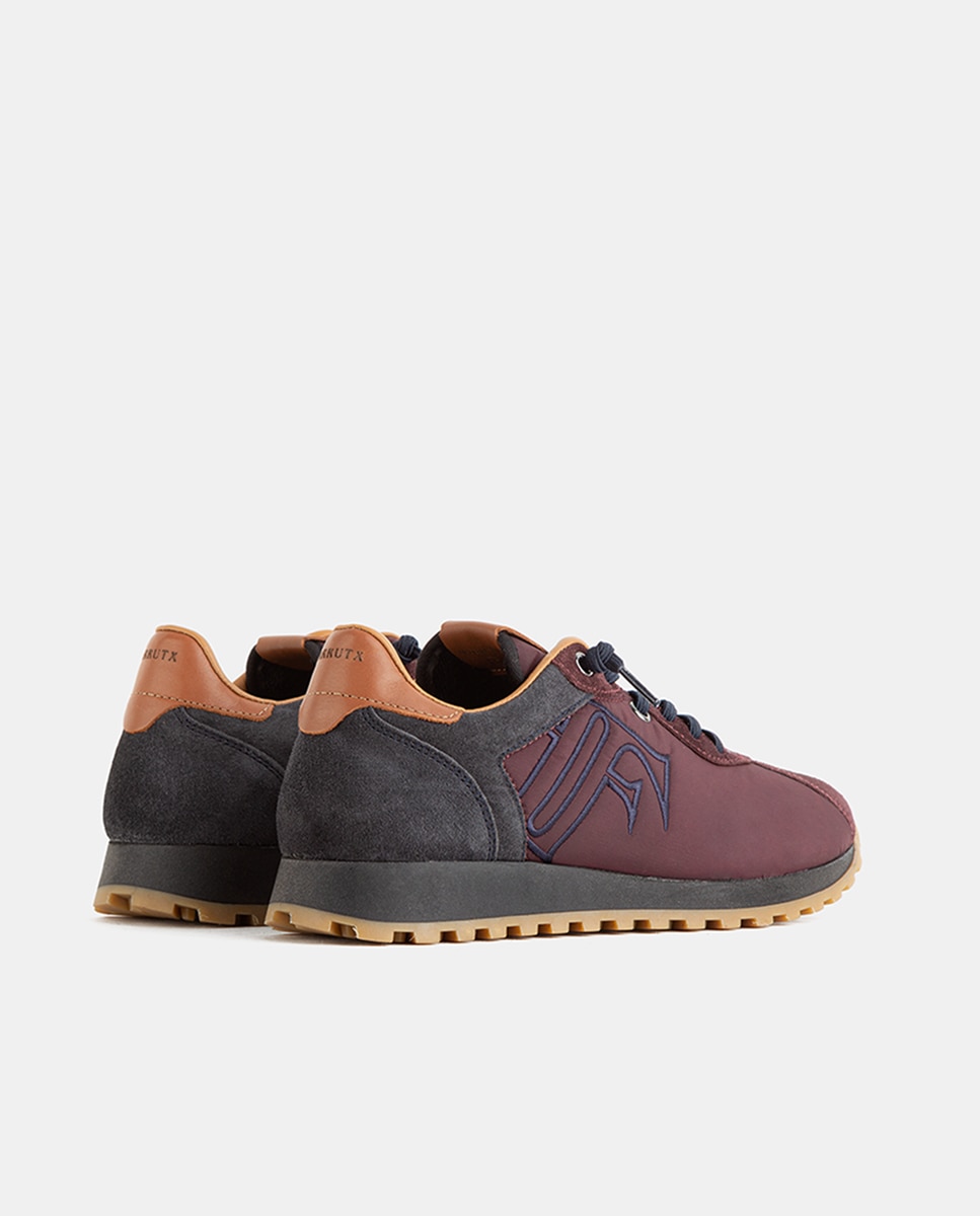 Zapatillas deportivas de mujer elaboradas sobre una base de nylon con piezas en velour y napa - Farrutx - Burdeos Burdeos-4