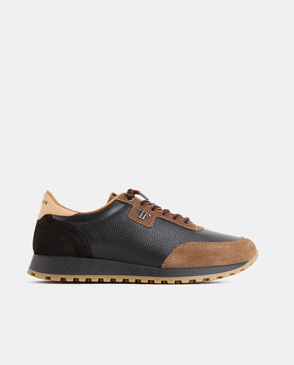 Zapatillas deportivas de mujer confeccionadas en piel bombeada y piezas en velour y napa - Farrutx - Multicolor Multicolor-1