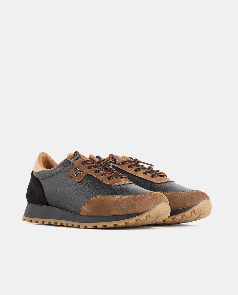 Zapatillas deportivas de mujer confeccionadas en piel bombeada y piezas en velour y napa - Farrutx - Multicolor Multicolor-3