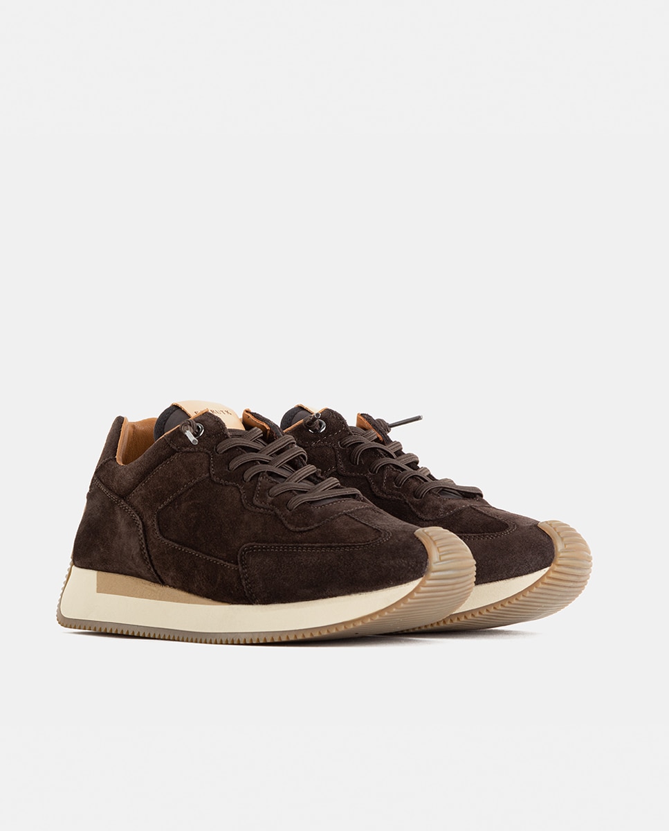 Zapatillas deportivas de mujer confeccionadas en velour y piezas de piel lisa - Farrutx - Tierra Tierra-3