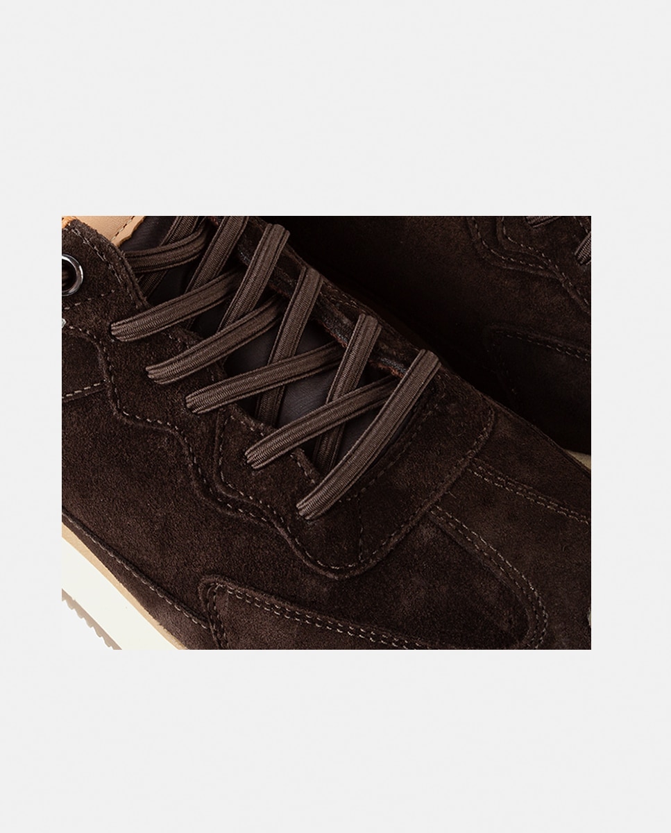 Zapatillas deportivas de mujer confeccionadas en velour y piezas de piel lisa - Farrutx - Tierra Tierra-2
