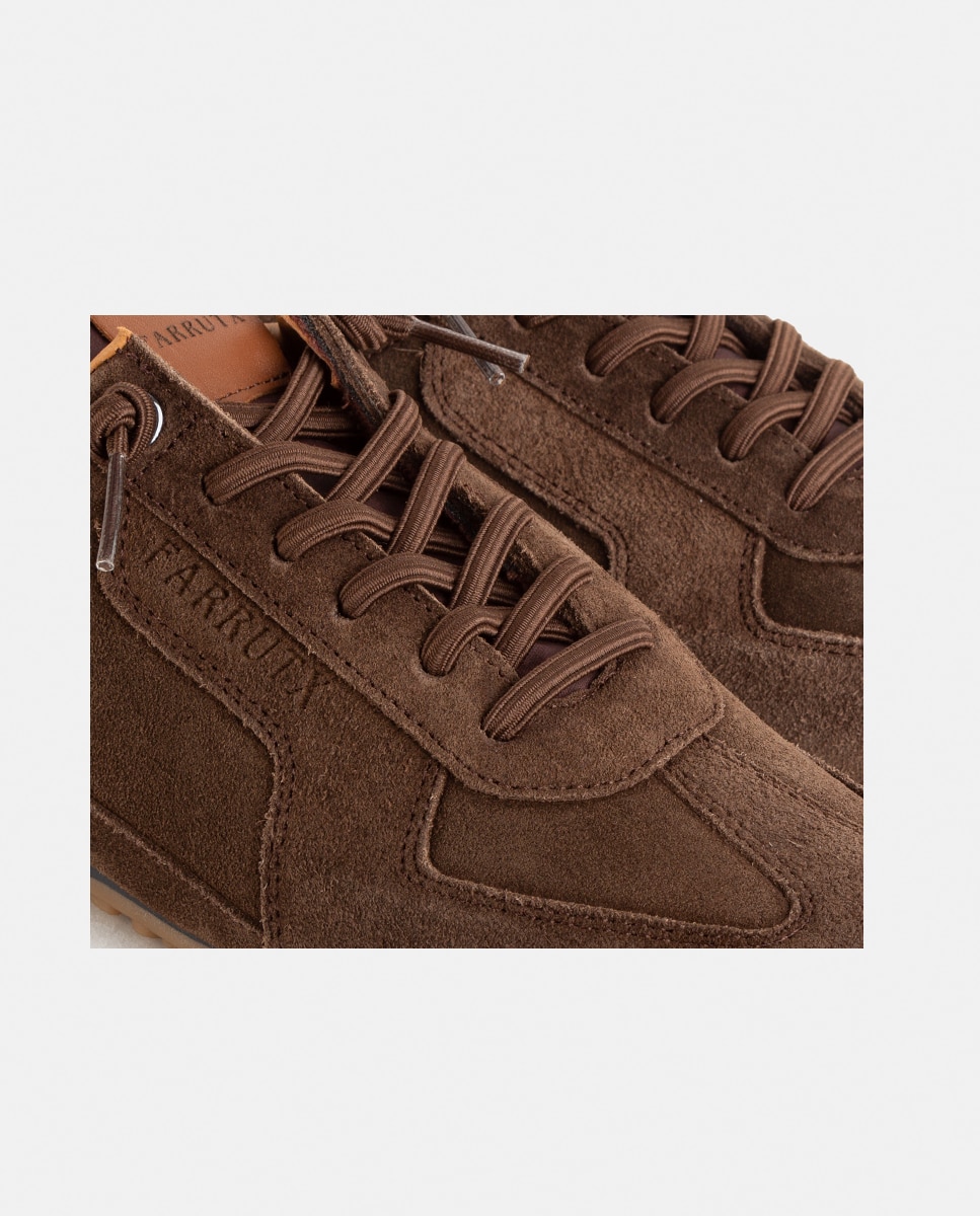 Zapatillas deportivas de mujer elaboradas en velour - Farrutx - Cuero Cuero-2