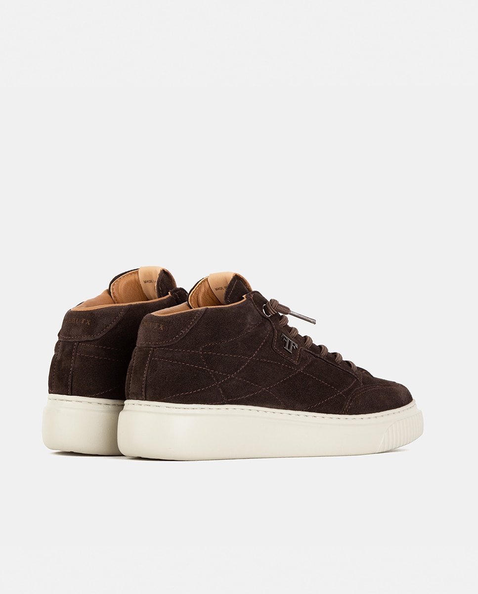 Zapatillas deportivas altas de mujer confeccionadas en velour - Farrutx - Marrón oscuro Marrón oscuro-4