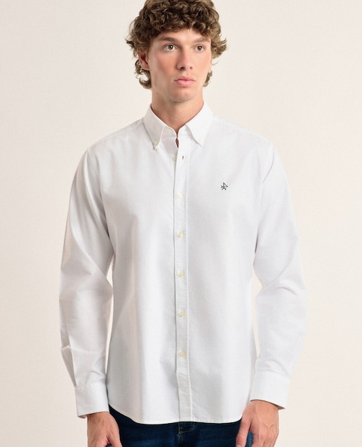 Imagen 0 de Camisa algodón oxford de hombre corte classic lisa color blanco