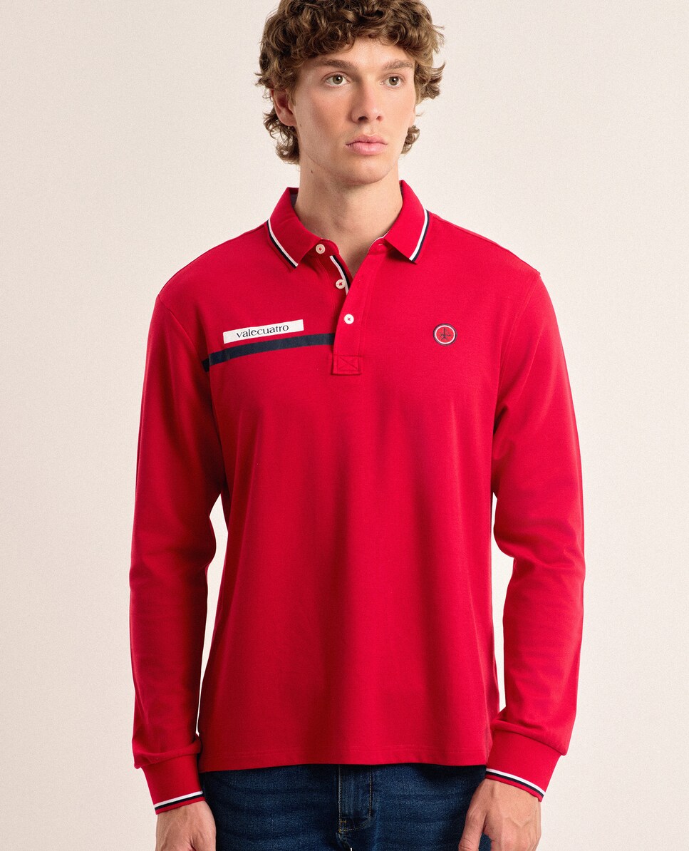 Lacoste Hombre Rojo Manga Larga (Remera Manga Larga Lacoste de