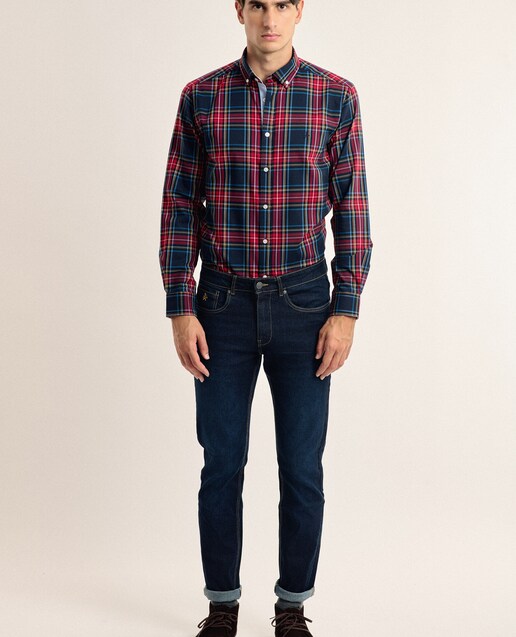 Imagen 0 de Vaquero de hombre corte regular color azul marino