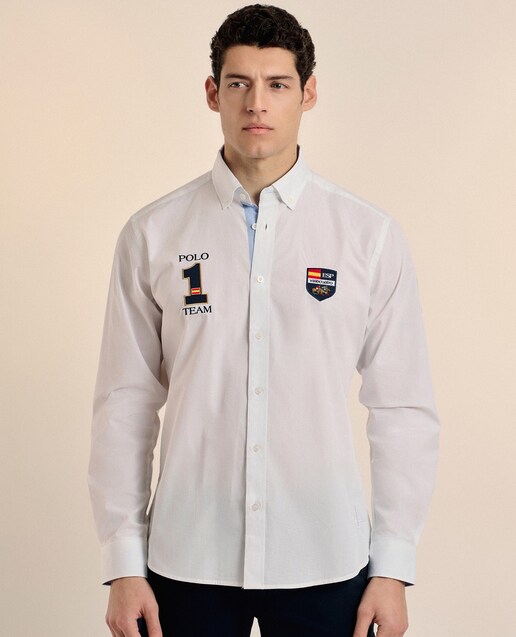 Imagen 0 de Camisa popelín de hombre corte classic multiestampado