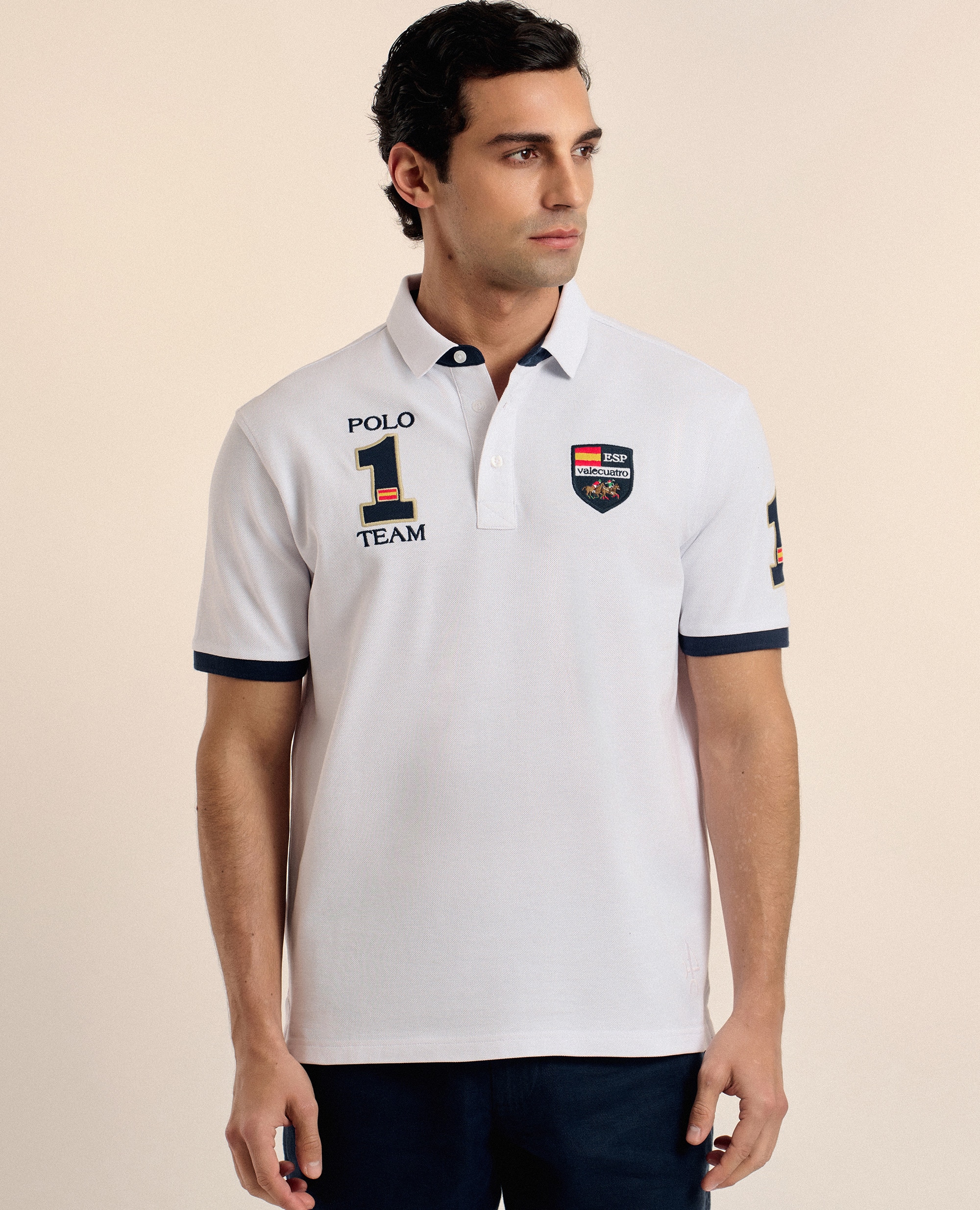 Imagen 0 de Polo de piqué de hombre corte classic manga corta Blanco