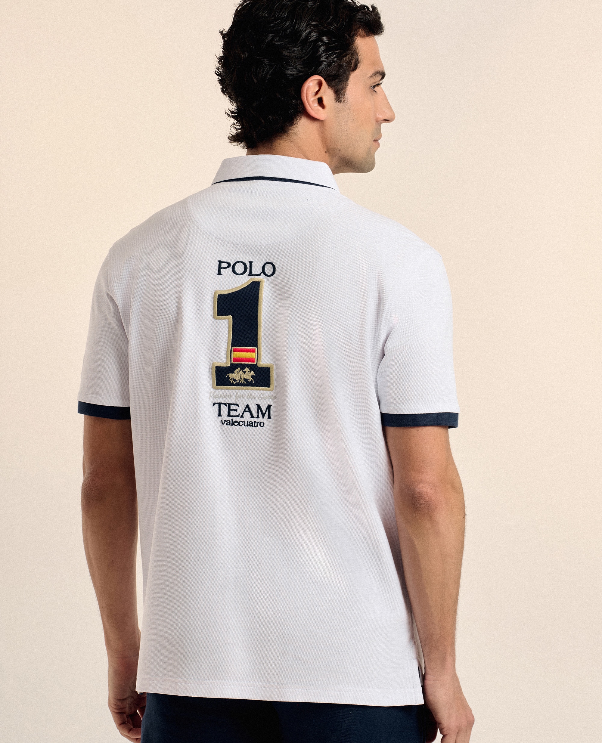 Polo de piqué de hombre corte classic manga corta - Valecuatro - Blanco Blanco-2