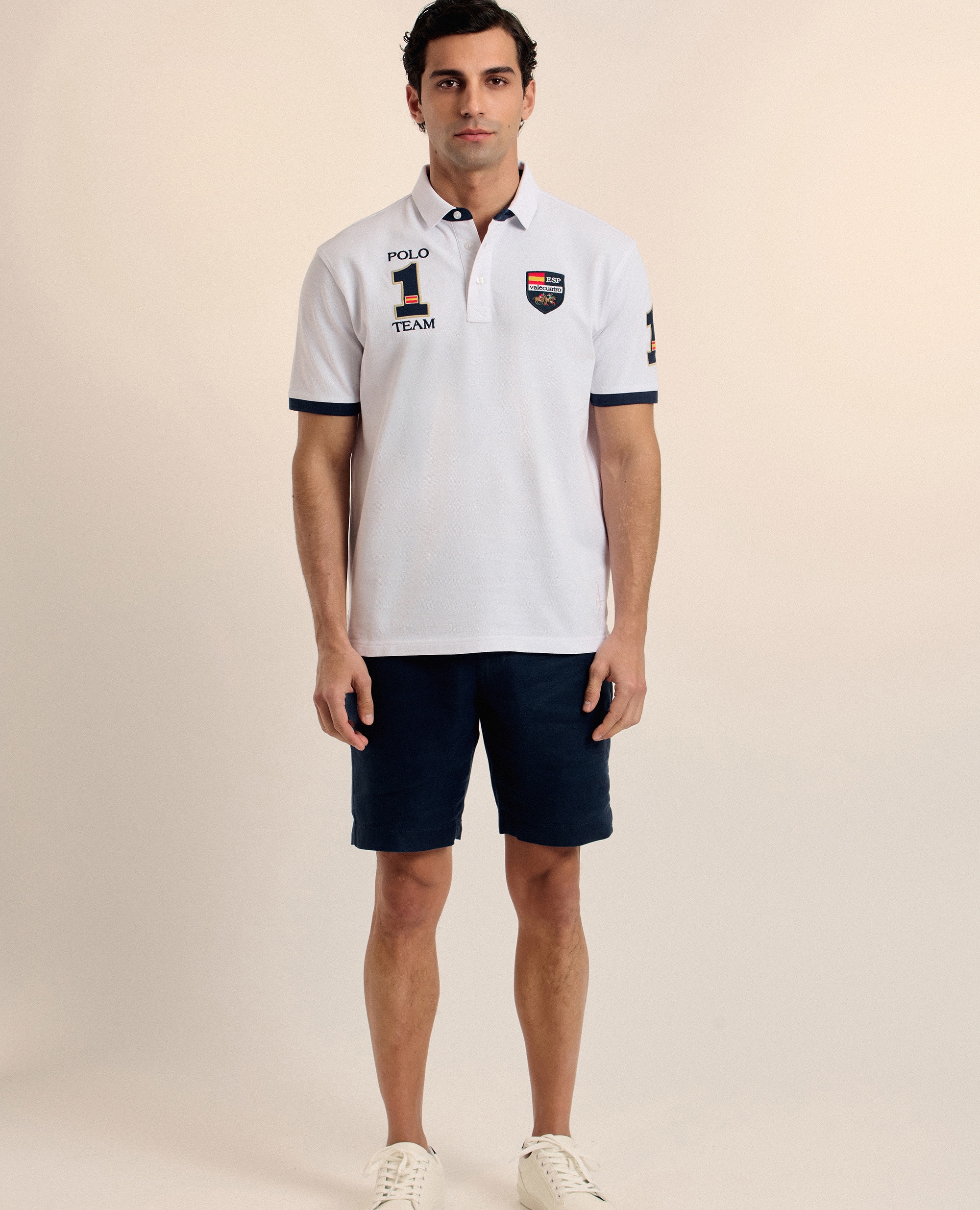 Polo de piqué de hombre corte classic manga corta - Valecuatro - Blanco Blanco-4